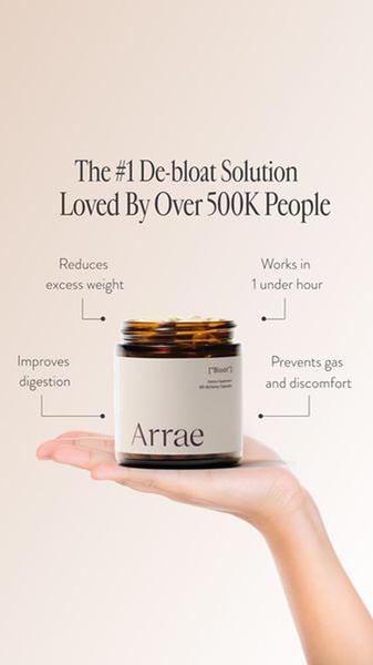 A clean, studio-lit shot of a dietary supplement jar held in a hand, featuring four distinct functional benefit callouts positioned around the product.